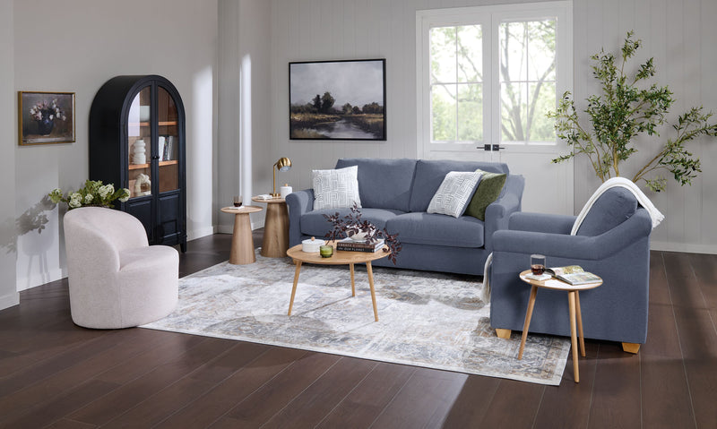 Finesse 81\" Contemporary Chenille Fabric Sofa - Flint Moss
