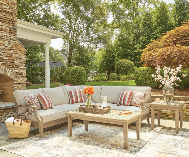 Juno 3-Piece Outdoor Patio Set with 2 Loveseats & Corner Chair - Weather Resistant - Natural/Beige