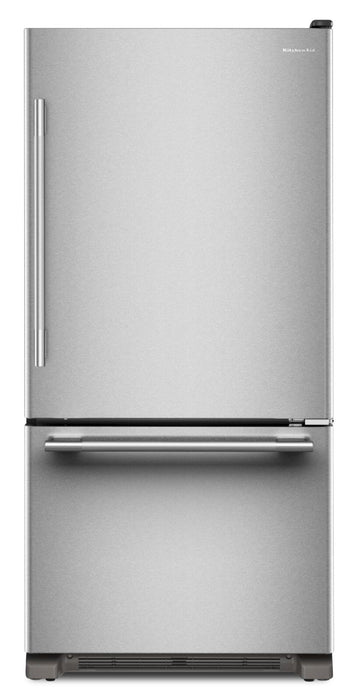 Kitchenaid 33\" 22 Cu. Ft. Bottom Mount Refrigerator – PrintShield Stainless - KRBR133SPS