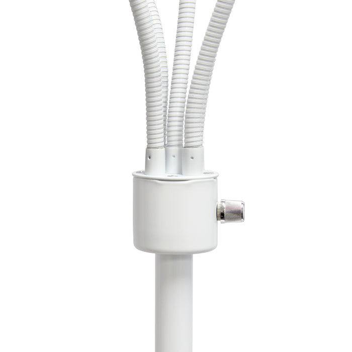 Simple Designs 67\" Contemporary Multi-Head Medusa 5-Light Adjustable Gooseneck Floor Lamp - Grey and White