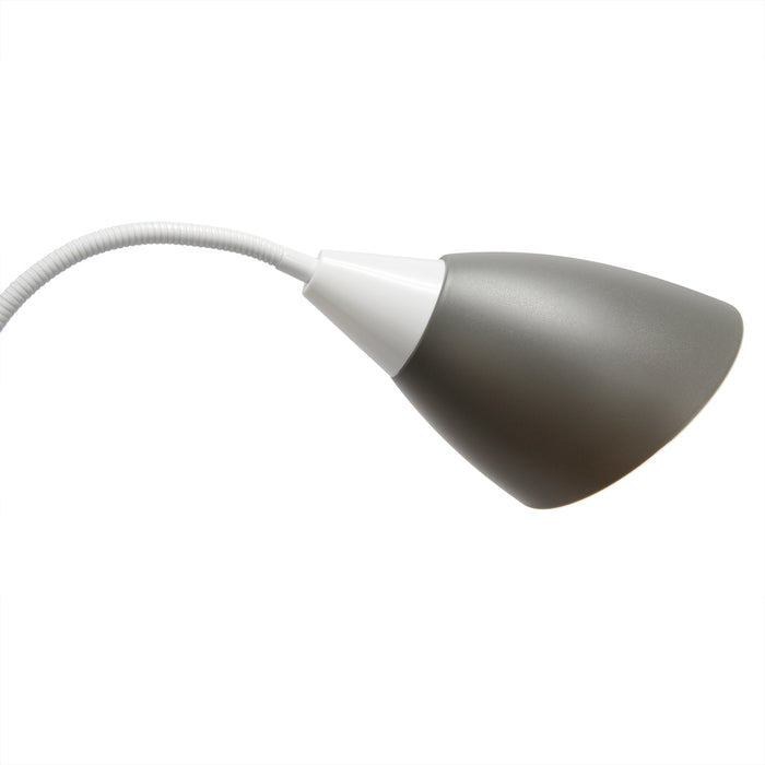 Simple Designs 67\" Contemporary Multi-Head Medusa 5-Light Adjustable Gooseneck Floor Lamp - Grey and White