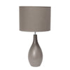 Simple Designs Oval Bowling Pin Base Ceramic Table Lamp - Grey