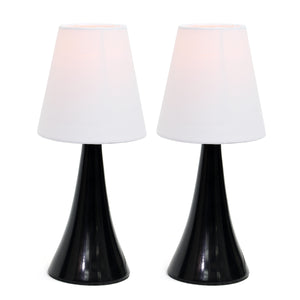 Simple Designs Valencia Colours 2-Piece Mini Touch Table Lamp Set - Black