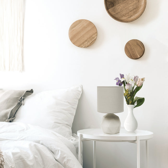 Simple Designs Geometric Concrete Table Lamp - Grey