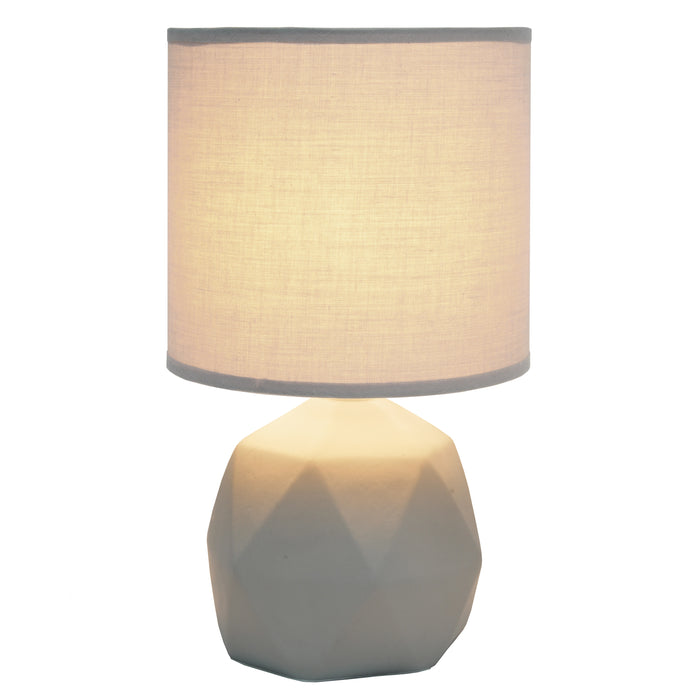 Simple Designs Geometric Concrete Table Lamp - Grey