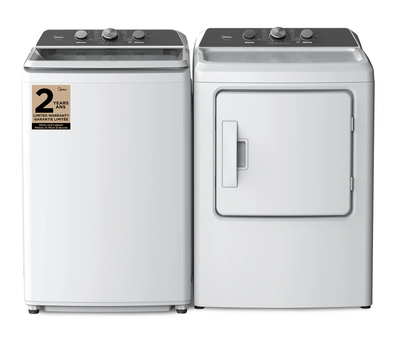 Midea 4.3 Cu. Ft. Top-Load Washer and 6.7 Cu. Ft. Electric Dryer - White 
