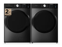 Midea 5.2 Cu. Ft. Front Load Washer with Steam Care and 8.0 Cu. Ft. Tumble Dryer - Grey 