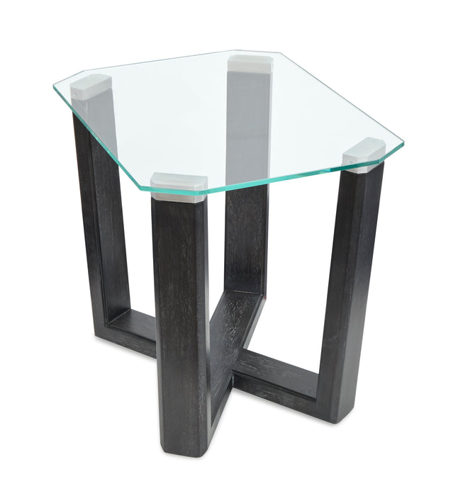 Morden 20\" End Table with Glass Top - Black Truffle