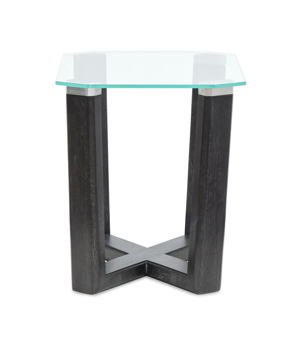 Morden 20\" End Table with Glass Top - Black Truffle
