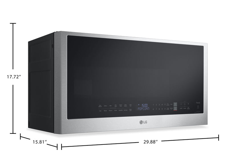 LG 2 Cu. Ft. Over-the-Range Microwave with EasyClean® and Sensor Cooking - Smudge Proof Stainless Steel - MVEL2033F