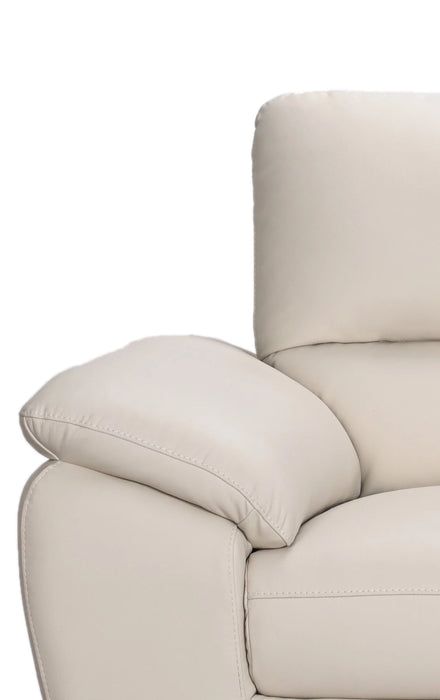 Mystic 85.4” Contemporary Genuine Leather Sofa - Frost
