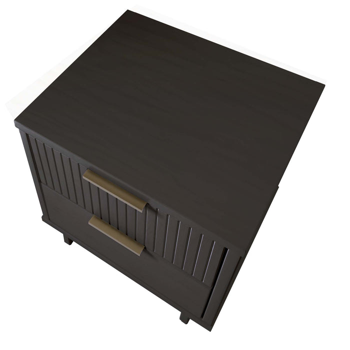Manhattan Comfort Granville Modern Nightstand with Full Extension Drawer - Black