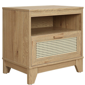 Manhattan Comfort Sheridan Modern Cane Nightstand - Natural