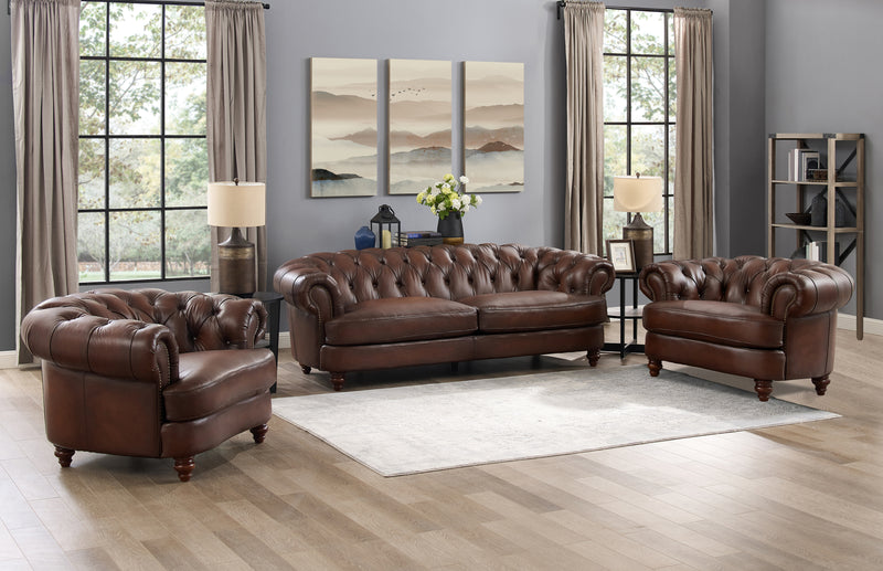 Hydeline Brixton Leather Sofa - Brown