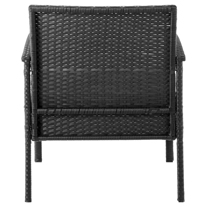 Manhattan Comfort Noli Steel Rattan 3-Piece Patio Conversation Set - Grey