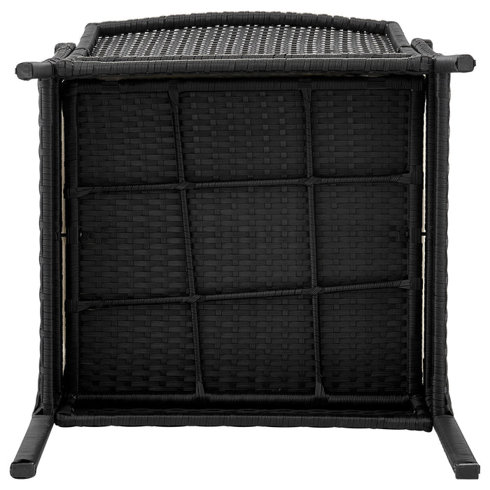 Manhattan Comfort Noli Steel Rattan 4-Piece Patio Conversation Set with Cushions - Cream