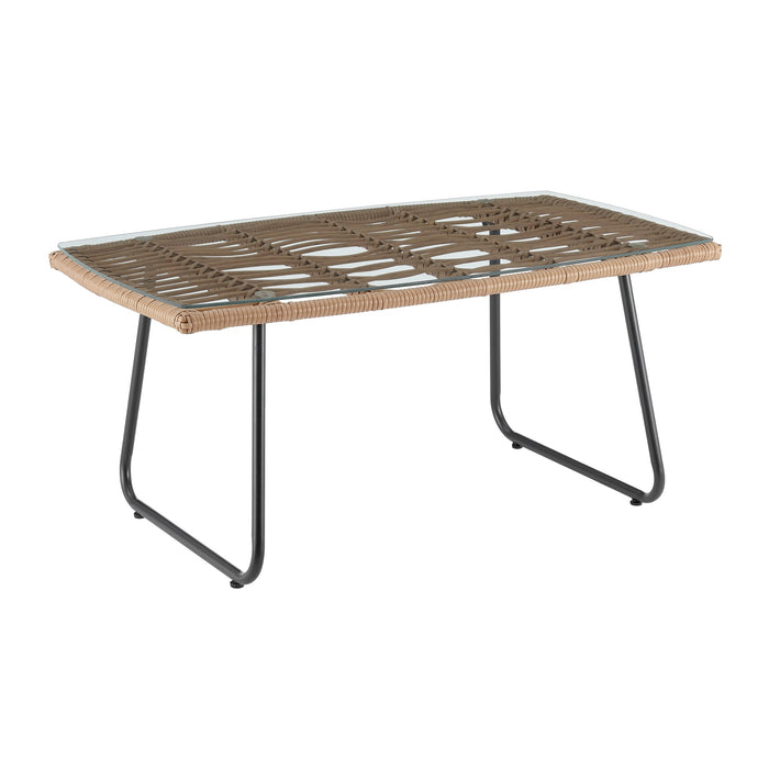 Manhattan Comfort Antibes 2.0 Steel Rattan 4-Piece Patio Conversation Set - Grey