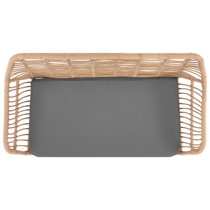 Manhattan Comfort Antibes 2.0 Steel Rattan 4-Piece Patio Conversation Set - Grey