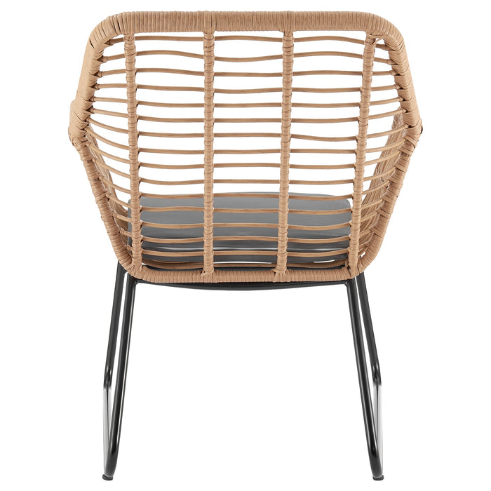 Manhattan Comfort Antibes 2.0 Steel Rattan 4-Piece Patio Conversation Set - Grey