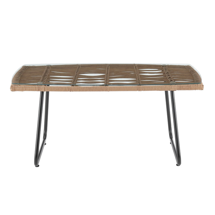 Manhattan Comfort Antibes 2.0 Steel Rattan 4-Piece Patio Conversation Set - Grey