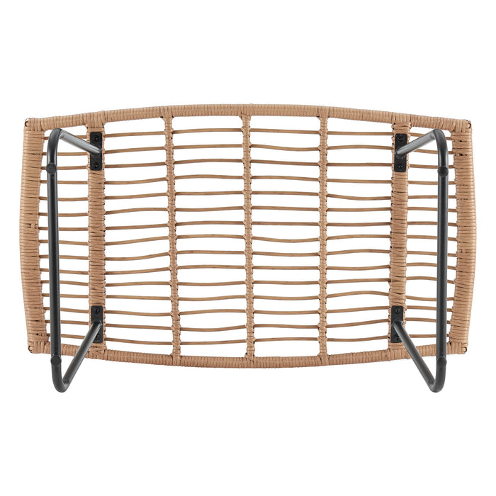 Manhattan Comfort Antibes 2.0 Steel Rattan 4-Piece Patio Conversation Set - Grey