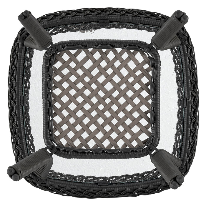 Manhattan Comfort Fruttuo Swivel Steel Rattan 3-Piece Patio Conversation Set - Grey