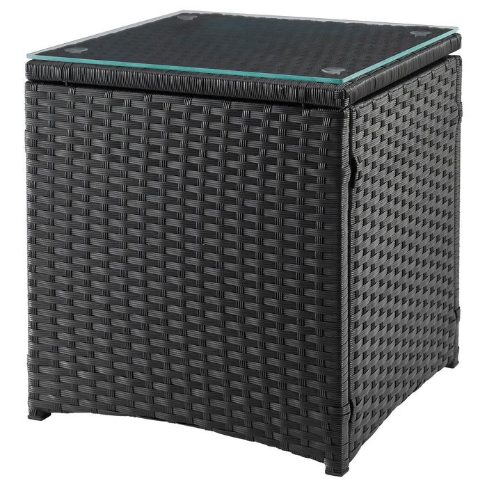 Manhattan Comfort Imperia Steel Rattan 3-Piece Patio Conversation Set - Cream