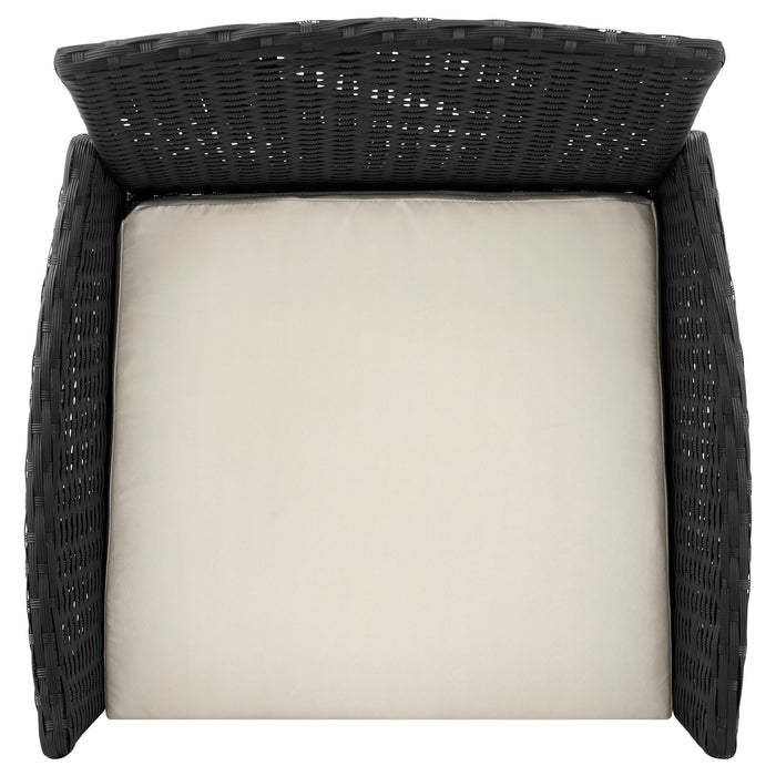 Manhattan Comfort Imperia Steel Rattan 3-Piece Patio Conversation Set - Cream