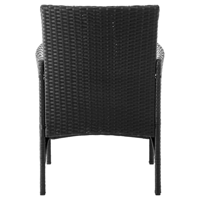 Manhattan Comfort Imperia Steel Rattan 3-Piece Patio Conversation Set - Cream