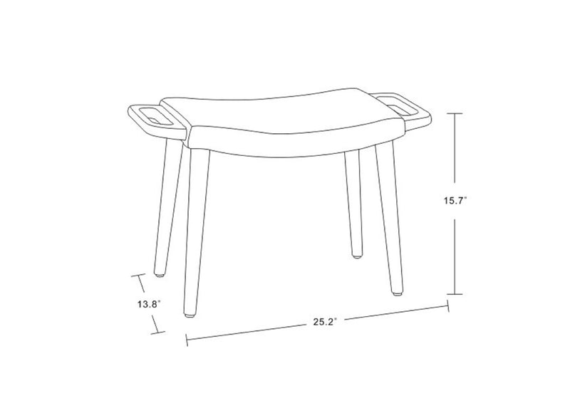 Manhattan Comfort Geta Ottoman - Barley & Antique Walnut