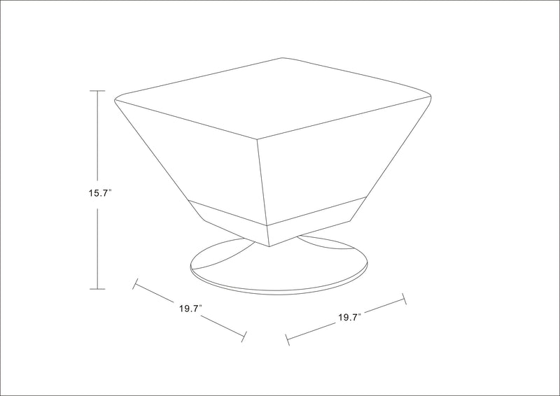 Manhattan Comfort Diamond Polished Chrome Swivel Ottoman - Blue