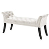 Imperial Tufted Bench with Armrest Beige Benches