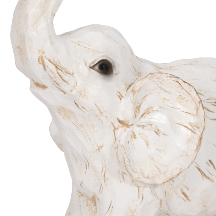 8” Contemporary Elephant Figurine – White