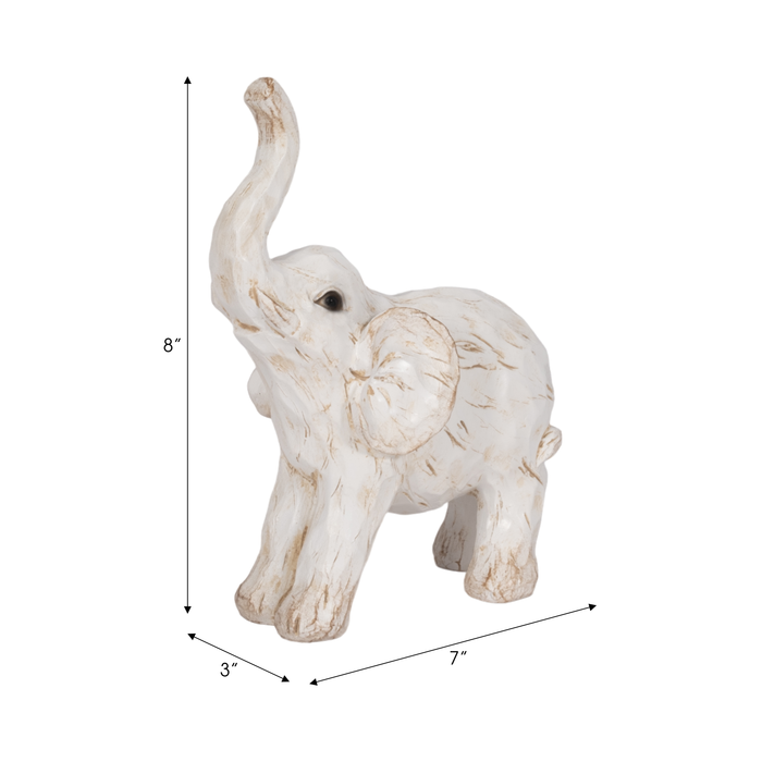 8” Contemporary Elephant Figurine – White