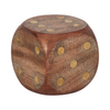 4” Antique Wood Dice – Brown | Dé antique de 4 po en bois - brun