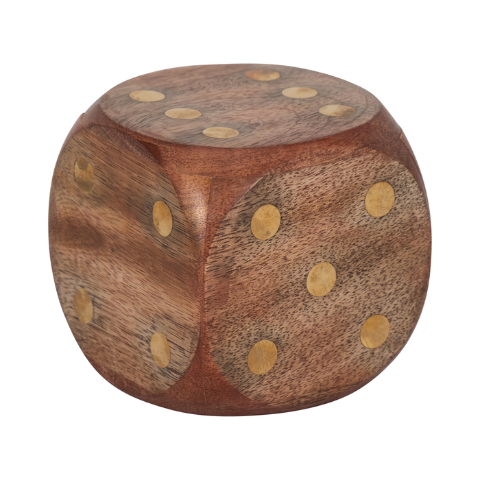 4” Antique Wood Dice – Brown