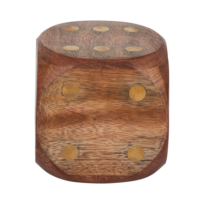 4” Antique Wood Dice – Brown