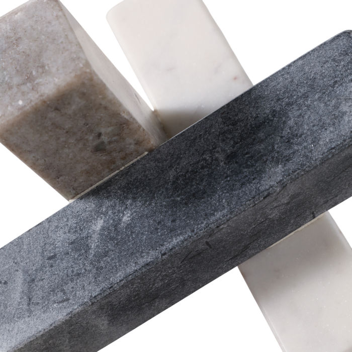 Marble 6” Abstract Jack Decoration – White