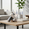Marble 6” Abstract Jack Decoration – White | Osselet décoratif abstrait de 6 po en marbre - blanc
