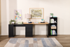 Ridley 55.1" Convertible L-Shaped Desk with 3-Drawers - Black and Oak | Bureau convertible en forme de L Ridley 55.1 po avec 3 tiroirs - noir et chêne