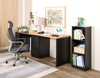 Ridley 55.1" Convertible L-Shaped Desk with 3-Drawers - Black and Oak | Bureau convertible en forme de L Ridley 55.1 po avec 3 tiroirs - noir et chêne