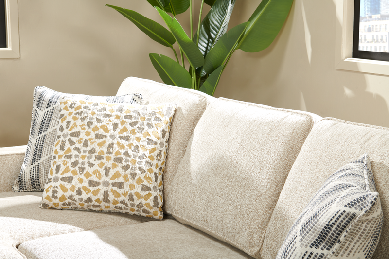 Made in Canada Lennox Chenille Fabric Reversible Sectional with Reversible Cushions - Taupe