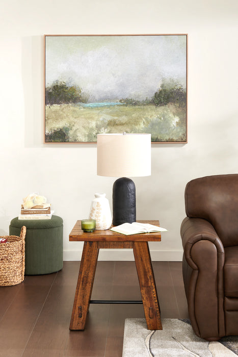 Saskatoon 17\" Round Corduroy Storage Ottoman - Green
