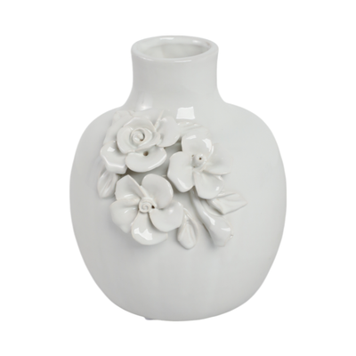 6.25” Ceramic Rose Bud Vase – White  | Vase à fleurs Rose de 6,25 po en céramique - blanc