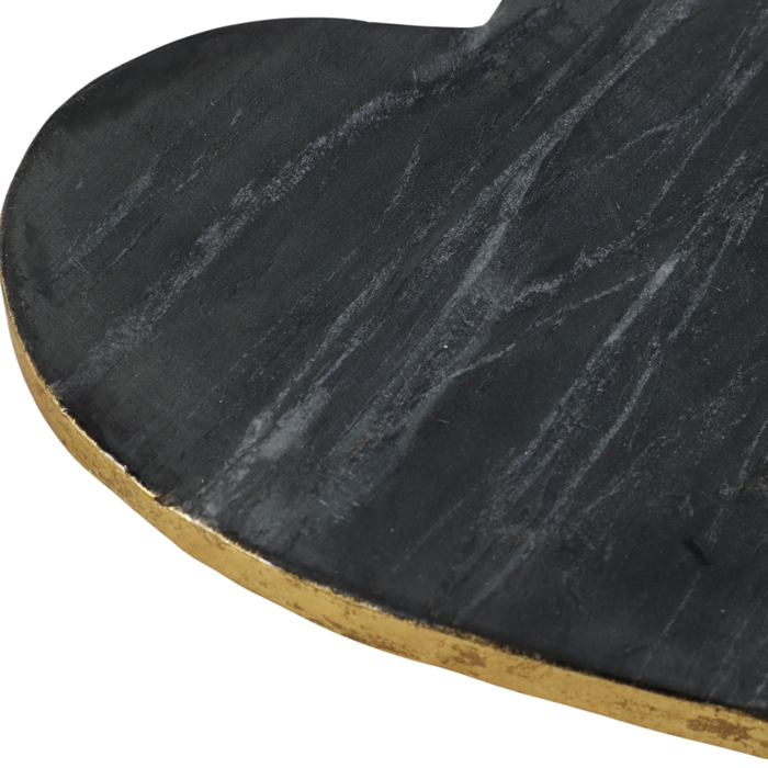 Marble Heart Tray with Gold Edges – Black