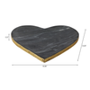 Marble Heart Tray with Gold Edges – Black | Plateau en forme de cœur en marbre avec bordures dorées - noir