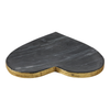 Marble Heart Tray with Gold Edges – Black | Plateau en forme de cœur en marbre avec bordures dorées - noir