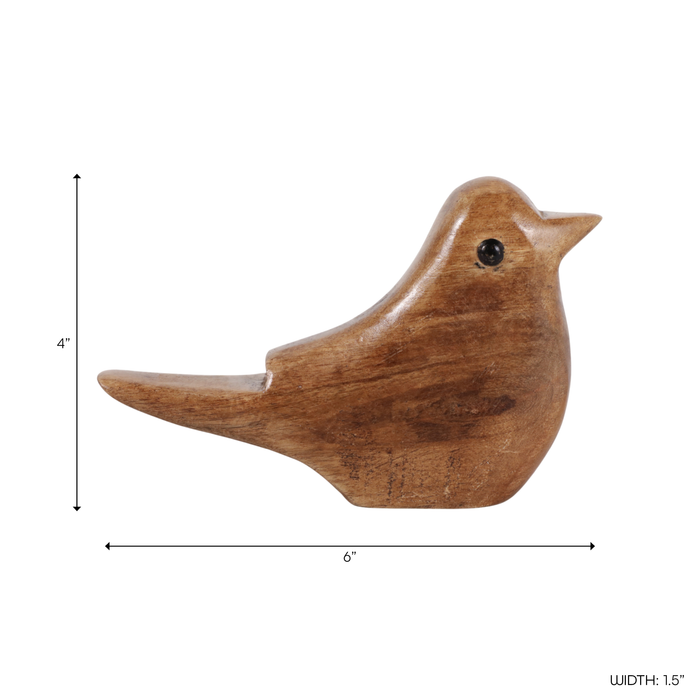 Contemporary Wood Bird Decoration – Natural