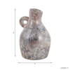 8.25” Terracotta Curvy Bud Vase with Handle – Weathered  | Vase à fleurs courbé de 8,25 po en terre cuite avec poignée - vieilli