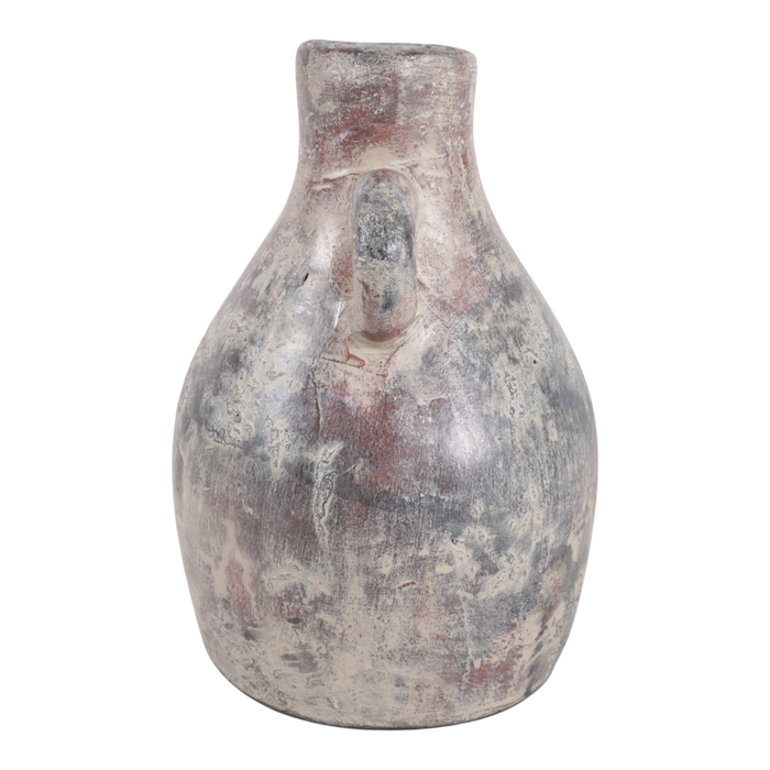 8.25” Terracotta Curvy Bud Vase with Handle – Weathered 